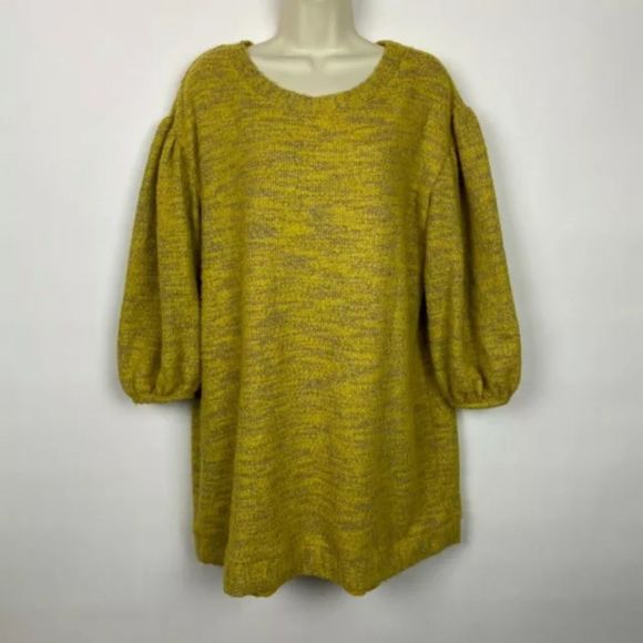 Anthropologie Sweaters - Anthropologie Saturday Sunday Small billow sleeve sweater yellow knit